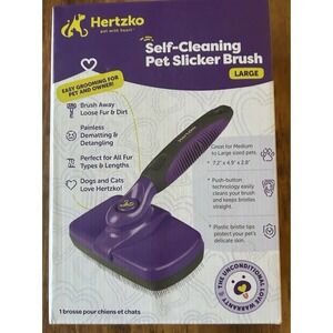 Hertzko Self-Cleaning Pet Slicker Brush, Grooming Brush for Cat‎ & Dogs